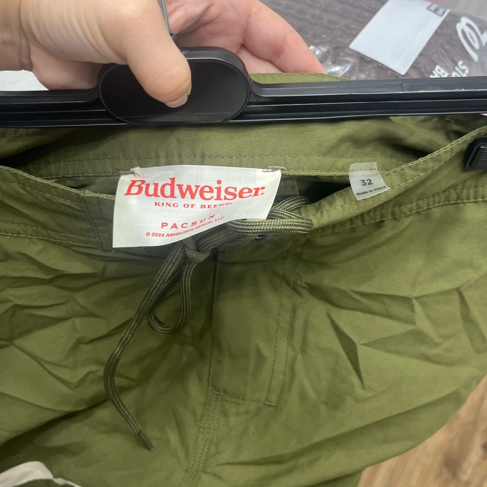 NWT Budweiser Pacsun Green Swim Shorts Sz 32 MSRP: $45 - Picture 4 of 4